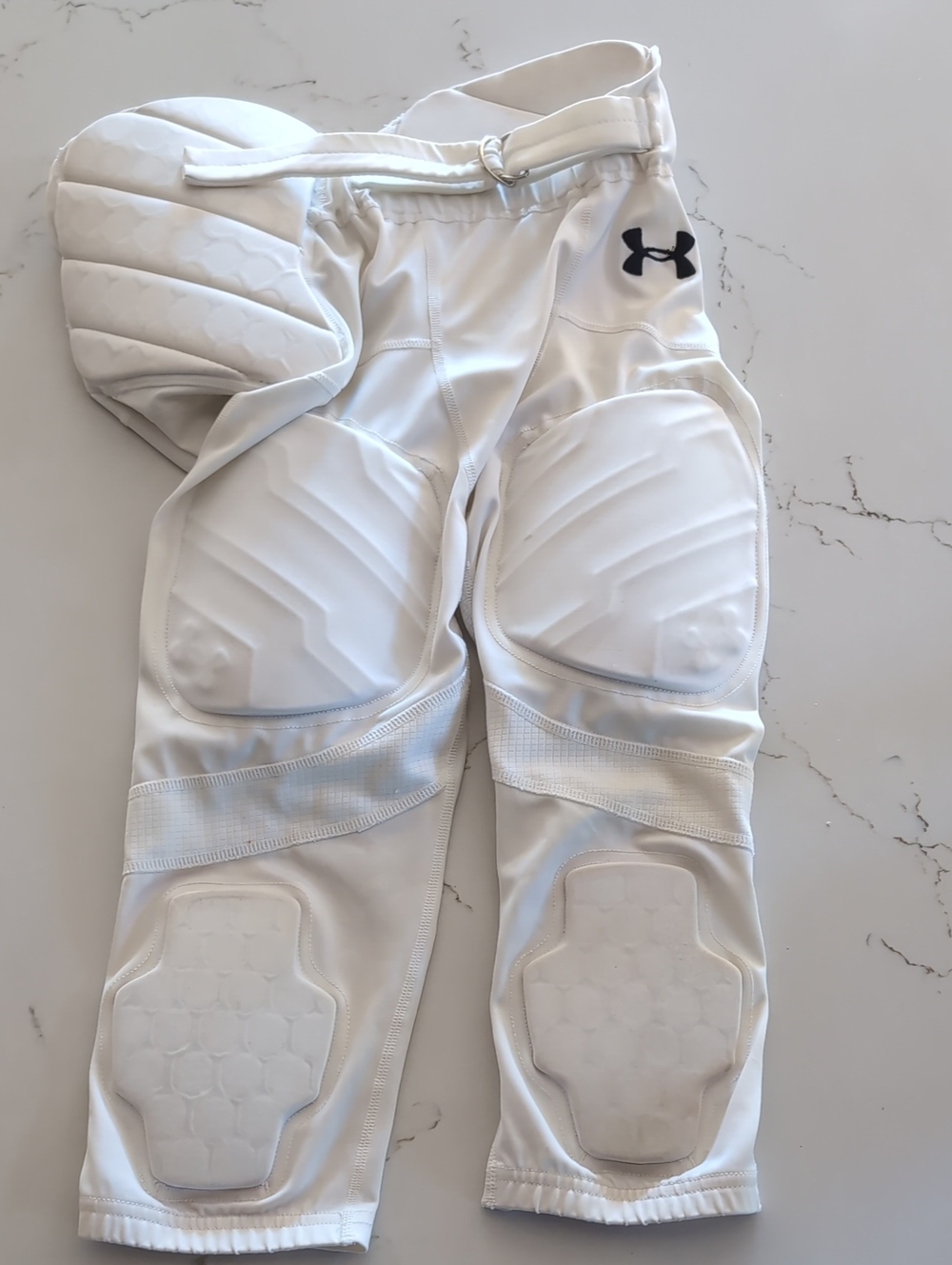 Under Armour White Padded Kids Sweatpants with Hip & Knee Protection